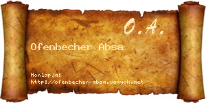 Ofenbecher Absa névjegykártya